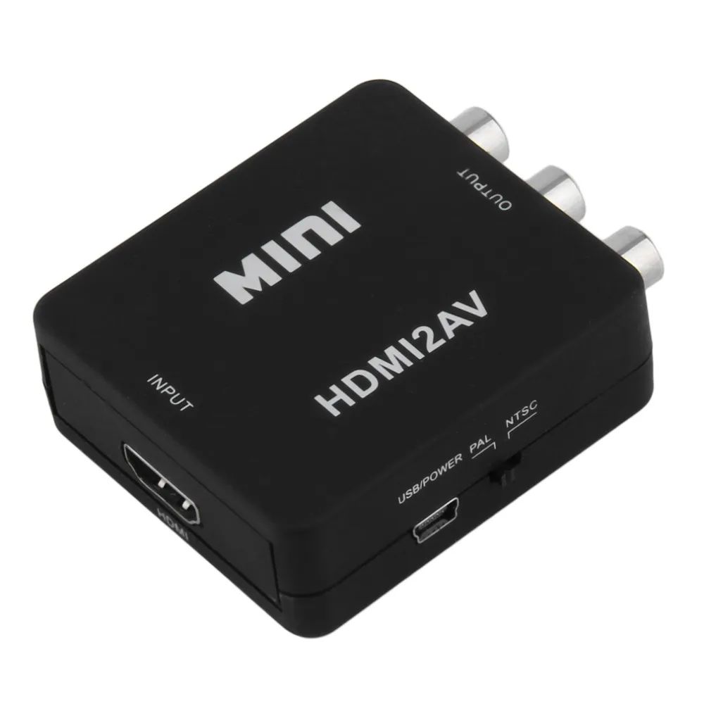 1 компл. черный Мини 1080 P HDMI к RCA Аудио Видео AV адаптер CVBS конвертер для HDTV