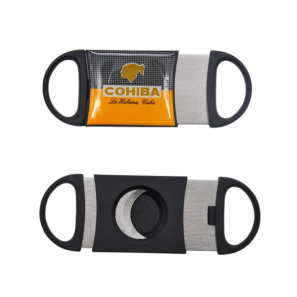 

FOCUS Cohiba Plastic Guillotine Double Blade Cigar Cutter 55 Ring Stainless Steel Cuban Cigar Cutters Knife Scissor Clippers