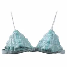 Леди нижнее белье Для женщин сексуальный прозрачный, кружевной, с цветами бюстгальтер без косточек Топ нижнего белья Ropa interior de mujer; большие размеры