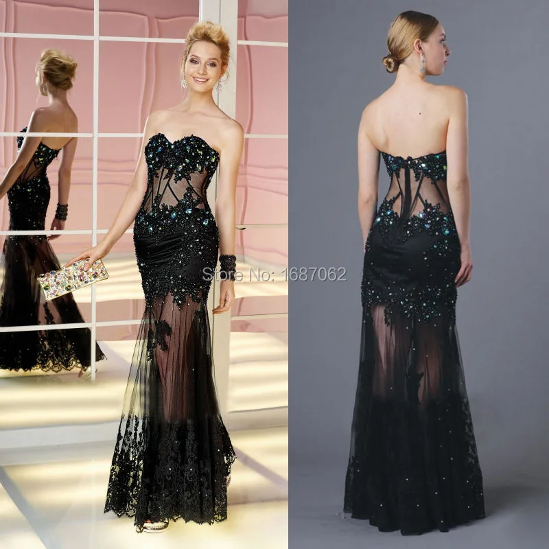 Black Sheer Evening Dress