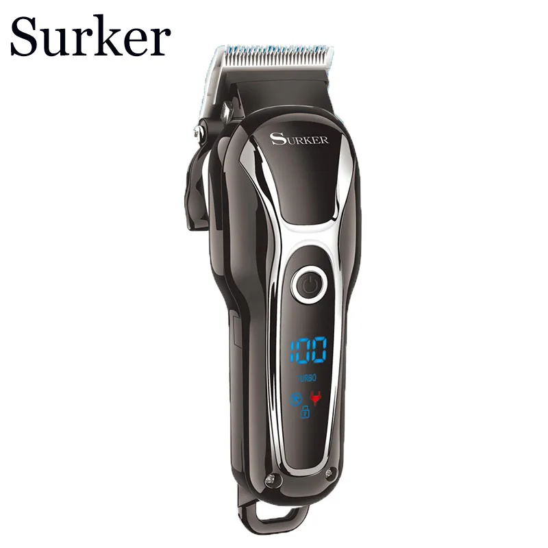 Surker-SK-805-Professionelle-Hochwertige-Waschbar-Wiederaufladbare-Haarschneider-Led-ladeanzeige-Stumm-Design-Haarschneider