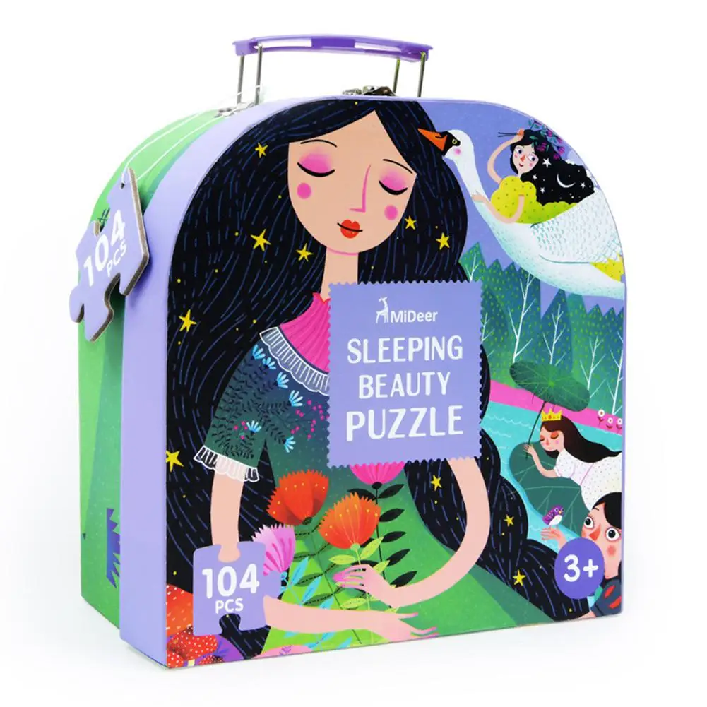 

LeadingStar 104pcs Children Paper Puzzle with Sleeping Beauty Pattern Toy Kids Early Education Toy Gift Box