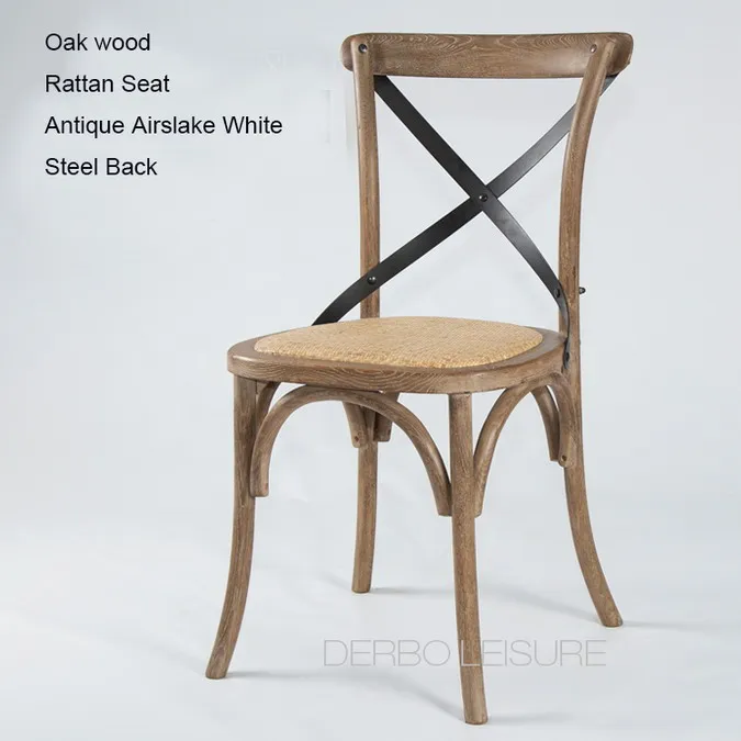 Современный классический знаменитый дизайн Лофт модный античный американский кантри стиль твердый деревянный крест назад Обеденный стул со спинкой мебель 1 шт - Цвет: Oak Antique Air S B
