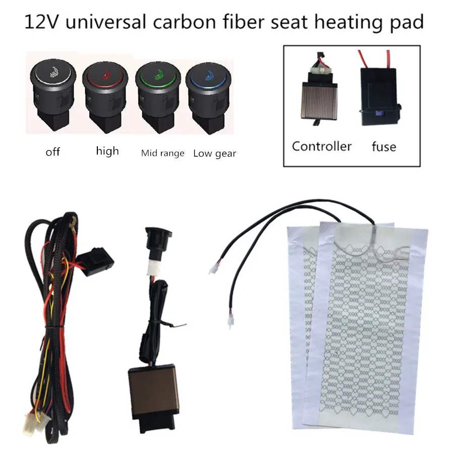 12v Universal Seat Heater Automobiles Cushion Heated Warm Support 4