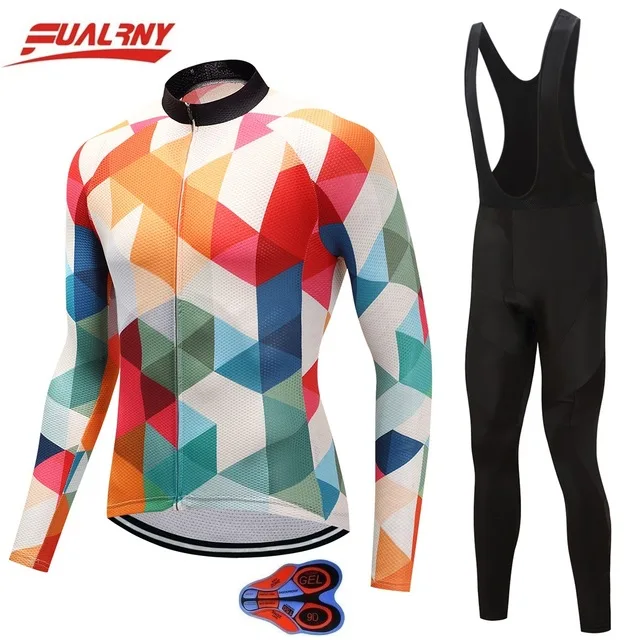 

Long sleeve Ropa Ciclismo Cycling Jersey sets 9D gel/Autumn Bicycle Clothing/MTB Bike Clothes Man block 2018 NEW Team FUALRNY