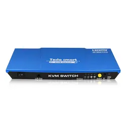 Синий Тесла smart HDMI 4K @ 60Hz Высокое качество USB HDMI kvm-переключатель 2 Порты и разъёмы USB KVM HDMI коммутатора Поддержка 4 K * 2K @ 60Hz очень USB2.0 Порты и