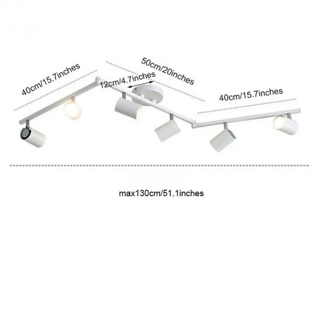 Промышленный GU10 светодиодный Трек свет, регулируемый светодиодный комплект светового пучка, современный черный белый рельс прожекторы, 1 2 3 4 5 6 трек лампа - Цвет корпуса: 6 heads white