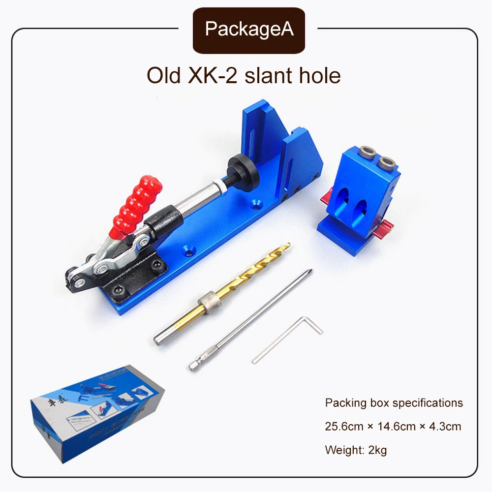 Woodworking Drilling Locator Guide Wood Dowel Hole Drilling Guide Jig Drill Bit Kit XK-2 Woodworking Carpentry Positioner Tool