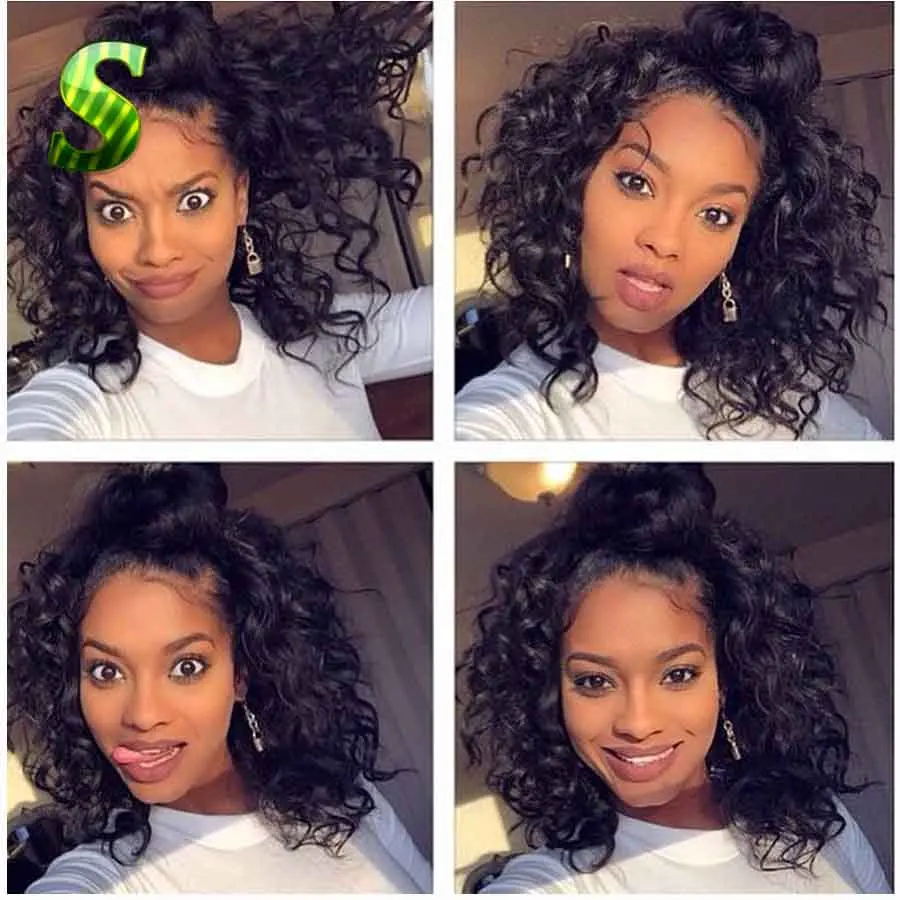 Short Curly Human Hair Wigs Full Lace Human Hair Curly Wigs With