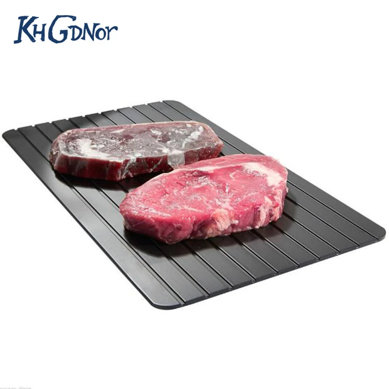 

KHGDNOR Fast Defrosting Tray Frozen Meat Ice Thaw Quicken Board Black Freezing Goods Defrost Board Kitchen Accessories
