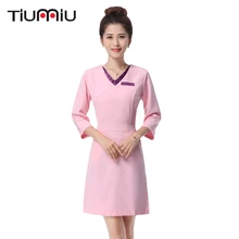 Горячее новое поступление лабораторное Платье женское с длинными рукавами медицинская форма наряд салон красоты спа Мода отель рабочая одежда официанта одежда