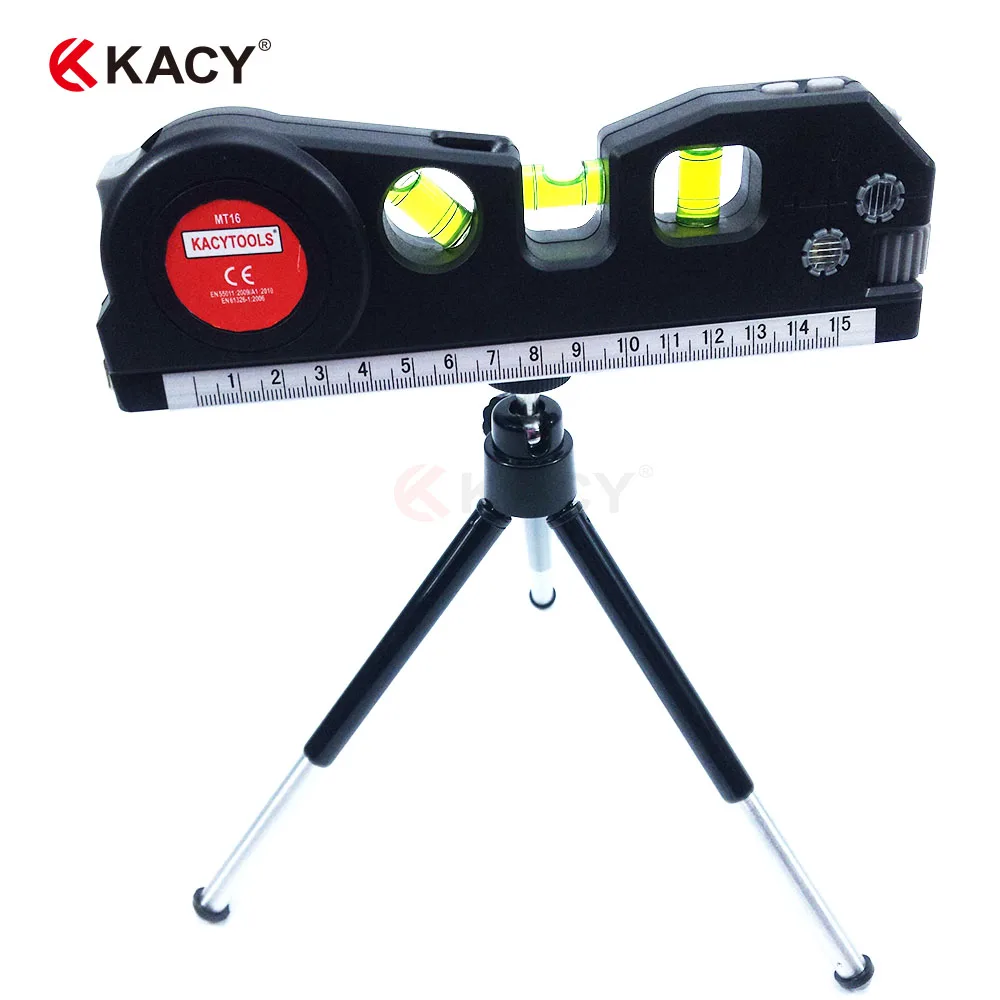 Kacytools MT16 4 в 1 Многофункциональный портативный 2 линии 1 dot cross smart pro лазерный уровень с 3 м измерительной лентой и мини-Треногой