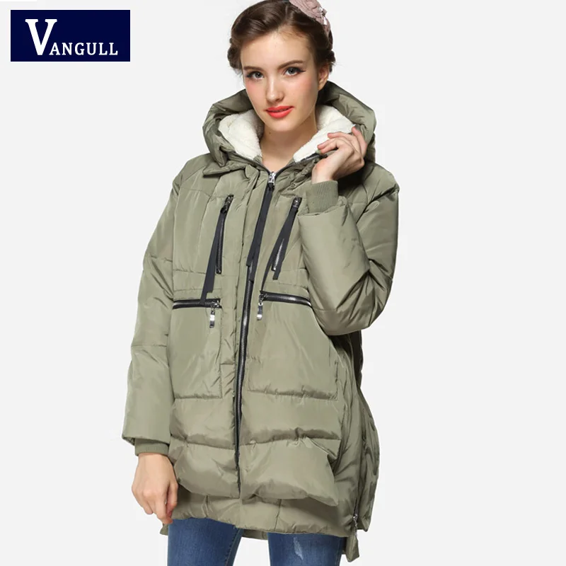 Зимняя женская Повседневная утепленная куртка с воротником и хлопковой подкладкой, Женская куртка и пальто, армейский зеленый цвет, большие размеры, Женская парка - Цвет: Армейский зеленый
