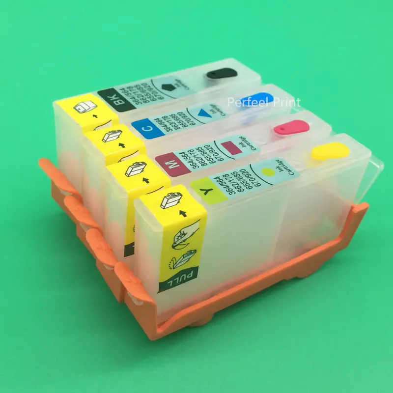 4PCS For HP685 Empty Refillable Cartridge With Permanent Chip For HP Deskjet Ink Advantage 3525