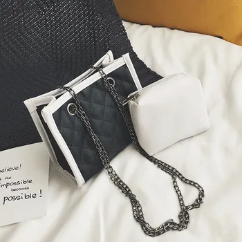 

Hong Kong Style Small Bag 2019 New Fashion Rhombic Chain Bag Korean Version of The Wild Single Shoulder Messenger Composite Bag