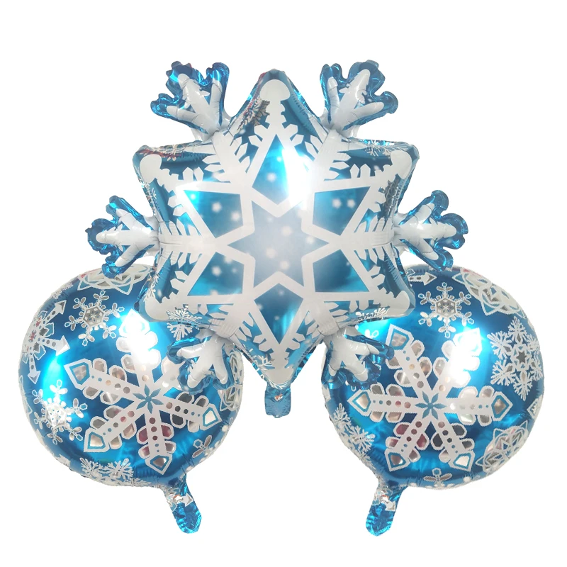 

50pcs/lot Snowflake Foil Balloons Happy Birthday Party Decoration Silver Blue Snowflake Window Decoration Christmas Wedding Ball