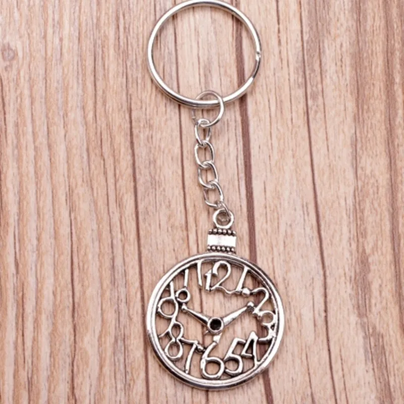 10Pcs Antique Silver Jewelry Key Chain, New Fashion Metal Key Chains