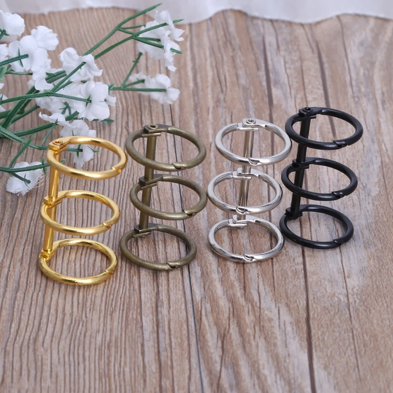 

DIY Metal Clip 3 Holes Ring for Notebook Loose Leaf Diary Photo Album Binding