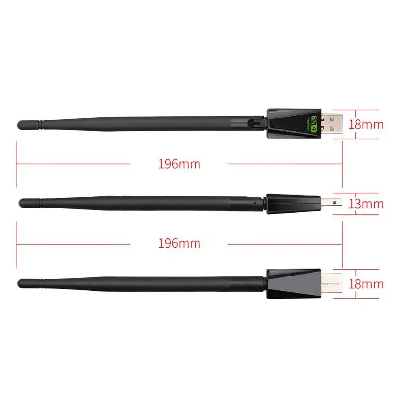 Беспроводной WiFi адаптер Dongle 150 Мбит/с Соединительная плата локальной компьютерной сети USB Wi-Fi приемник 2,4 ГГц с антенной 802.11b/g/n с CD-драйвером