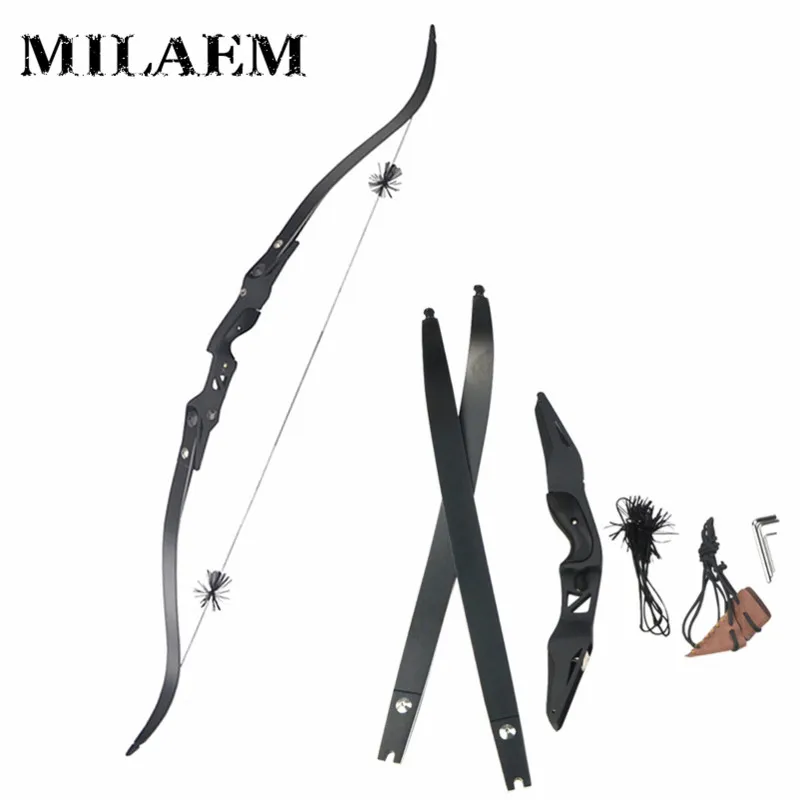 

High Strength Aluminum Alloy Draw RF3 60 Inch 20/25/30/35/40/45/50 lbs Black Recurve Bow For Outdoor Hunting Shooting Archery