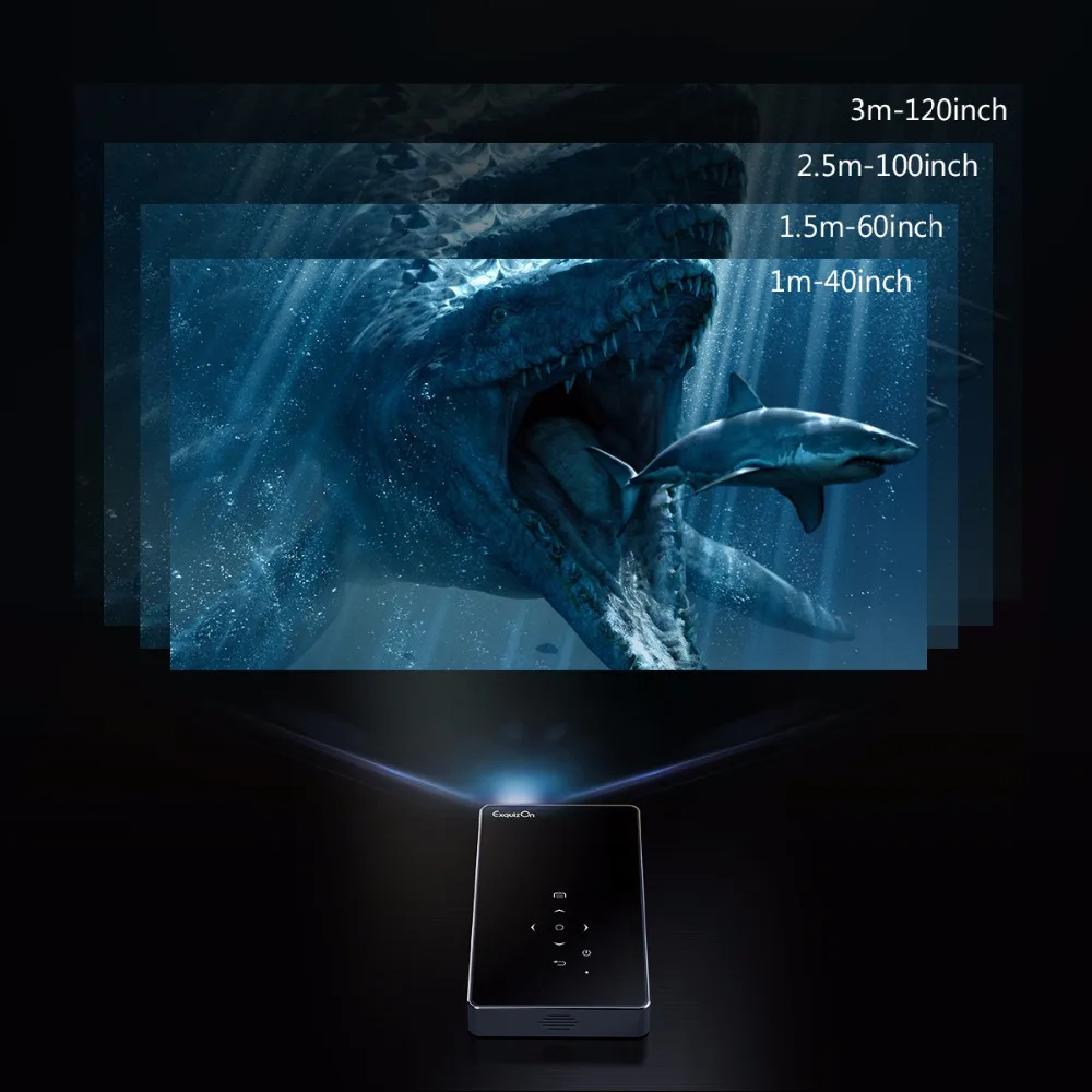 Exquizon P8I DLP mini projector Android 7.1 OS 1GB+8GB Bluetooth 4.0 WIFI Pocket HD Portable DLP projector 1080p home theater  (7)