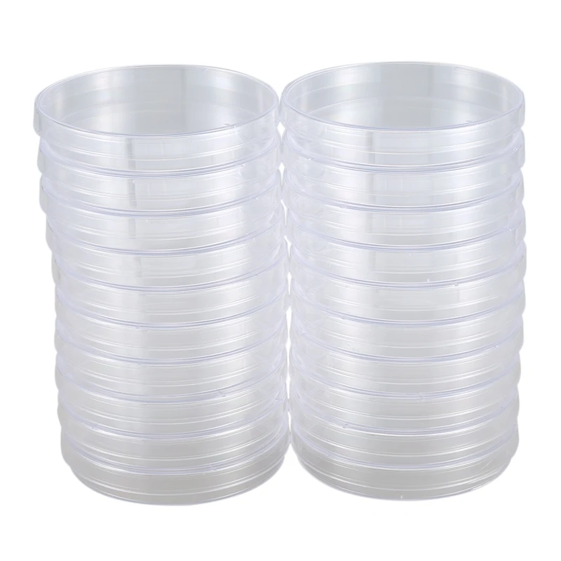 20 пачек стерильных пластиковых чашек Петри, 100 мм диаметр х 15 мм Глубина, с крышкой