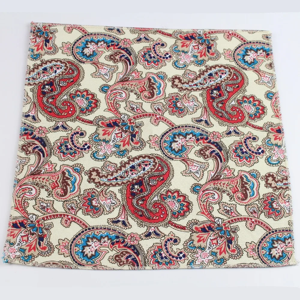 Silk Scarf Pocket Square Mini Handkerchief Flower Handkerchief Scarves Vintage Linen Paisley Hankies Men's Pocket Square Handkerchiefs 22*22cm