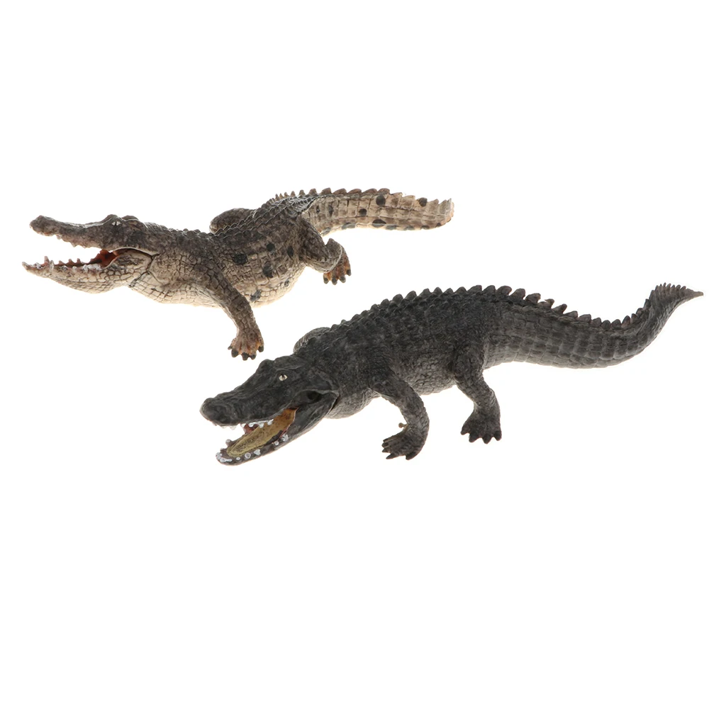 Lifelike Wild/ Forest Jungle Crocodile Animal Action Figure Models in Various Posture Toy Kids Learning Nature - 9 pieces