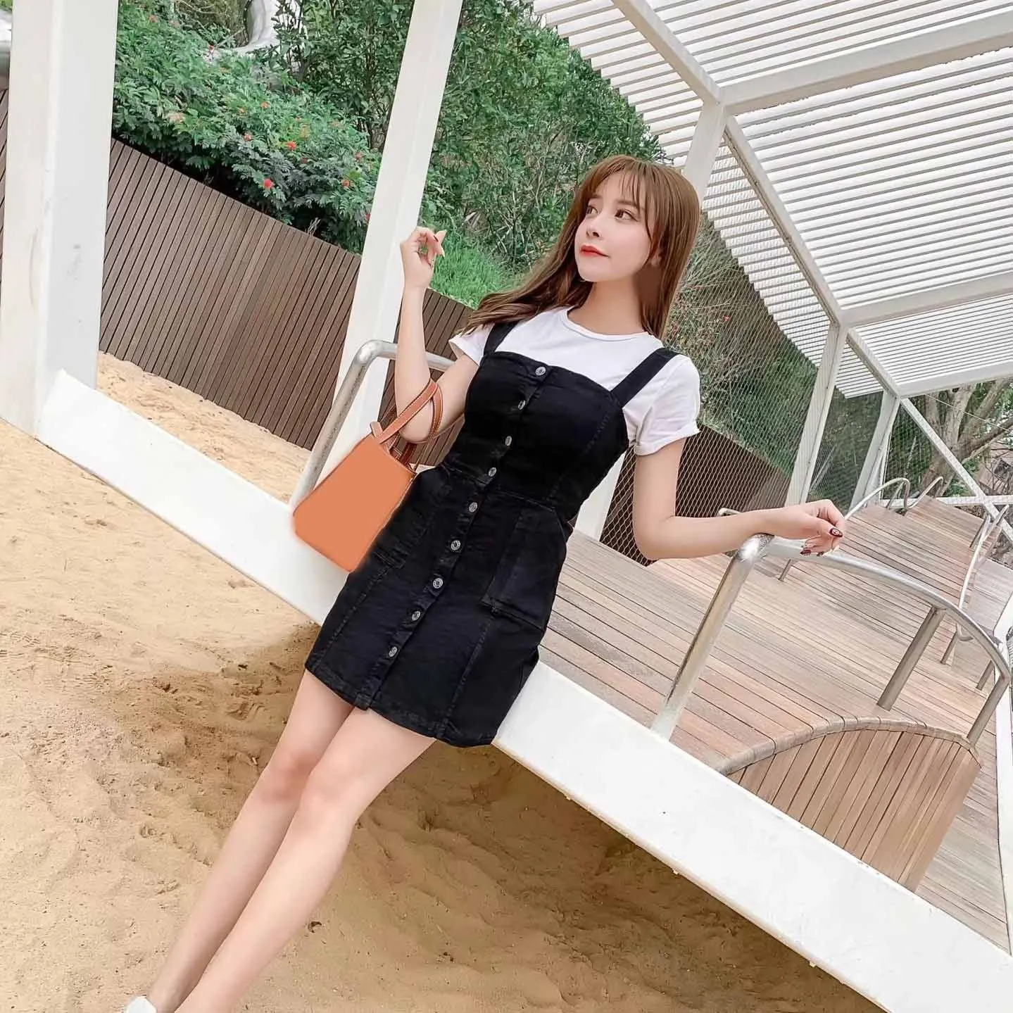 

2019 Sexy Women Spaghetti Strap Jeans Dress Casual Button High Waist Denim Dresses Slim Bodycon Mini Dress Vestidos
