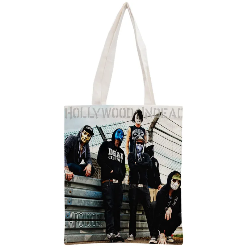 

Custom Hollywood Undead Tote Bag Reusable Handbag Women Shoulder Foldable Canvas Shopping Bags Customize your image