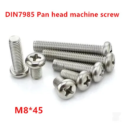 20pcs M8*45 Stainless steel DIN7985 Pan Head Phillips Screw Cross Reccessed Round Machine Screws | Обустройство дома