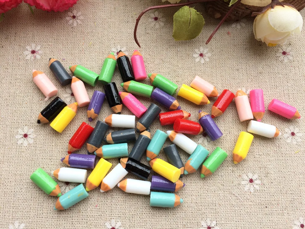 

Free shipping! Flat back resin crayon kawaii cartoon hair bow center phone DIY pendants decoration(mix20pcs 7*18mm)