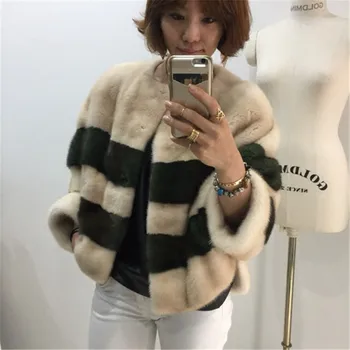 

Autumn Spring Winter New Fashion Slim Mink Coat 2018 Women Nature Real Fur Coats Short Mink Fur Jacket O-Neck Fur Jackets