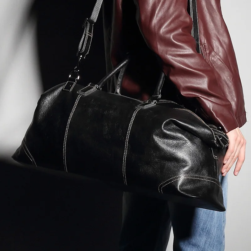 Кожаная дорожная сумка, мужская сумка, большая Вместительная деловая дорожная сумка для багажа, верхний слой, кожаная дорожная сумка