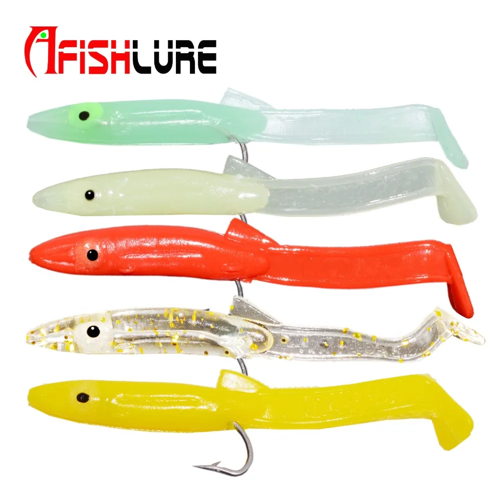 

16pcs/lot soft eel 65mm1.2g Paddle Tail eel lure Texas Rig Sea Fishing Lure Aritificial Plastic Lure Mackerel Killing Bait