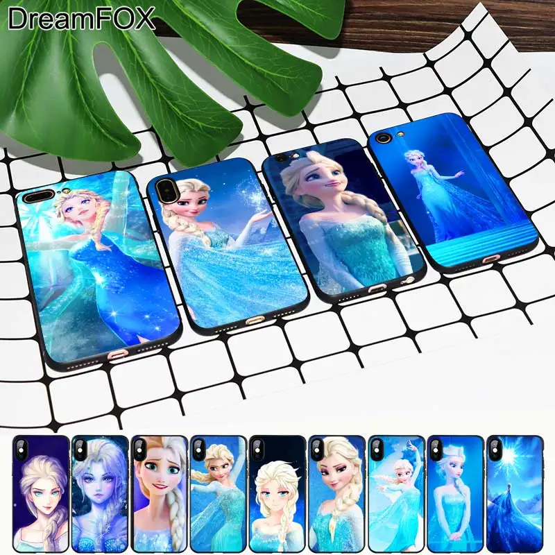 M390 Beautiful Elsa Black Soft TPU Silicone Case Cover For Apple iPhone 11 Pro XR XS Max X 8 7 6 6S Plus 5 5S 5G SE |