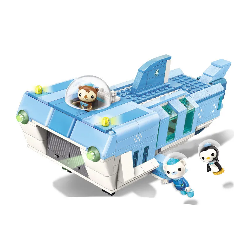 Просветите 3705 404 шт. Белая Акула Мобильный База Octonauts мультфильм здания Конструкторы игрушечные лошадки для детей