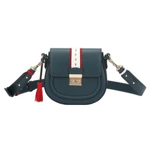 Фотография KEYTREND Handbags Women Shoulder Bags PU Leather Zipper Messenger Crossbody Bag Color Blocking Tassel Multifunction KSB410