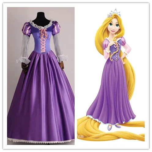 

The Princess Rapunzel Fancy Dress Adult Costumes for Halloween/Carnival Party Tangled Cosplay Costumes for Women Custom Any Size