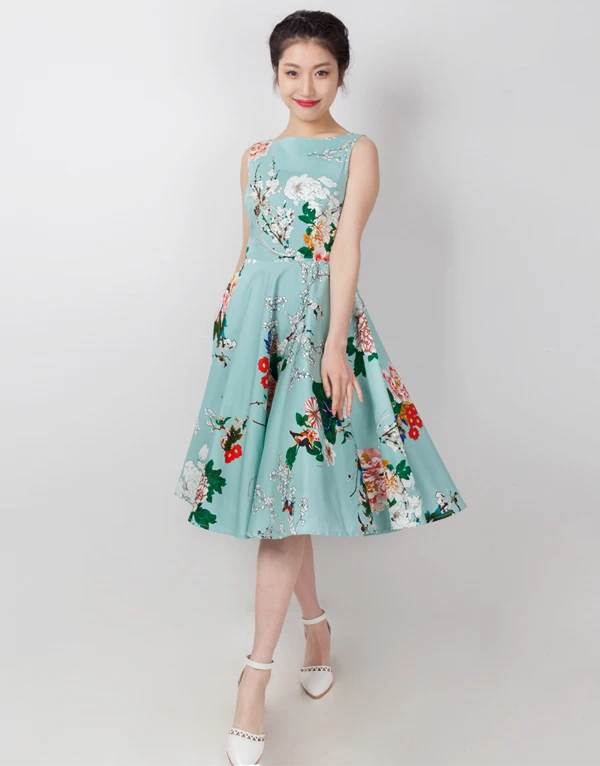 2016 new sprint fashion summer sleeveless Temperament lady print peony