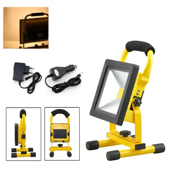 

10W 20W 30W 40W 50W Portable LED Floodight lithium battery Industrial Outdoor Flood Lights Warm White Lighting IP65