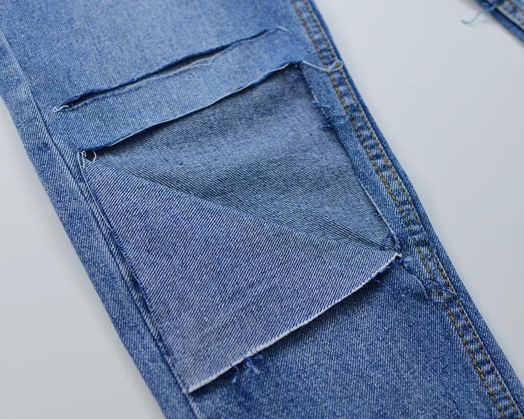Высокая талия прямые джинсы для женщин для рваная уличная одежда выдалбливают отверстие рваные свободные синие Vaqueros Mujer Grande Taille Femme
