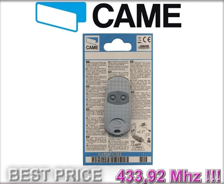

60PCS for CAME TOP 432EE Gate remote control clone 433.92MHz rolling code