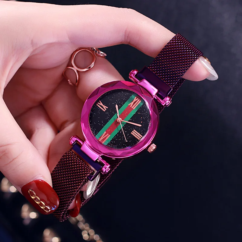 Детский браслет часы подарок для девочек Повседневное магнит ремешок кварцевые наручные часы детское платье наручные часы модные часы детские часы Relogio Infantil - Цвет: purple