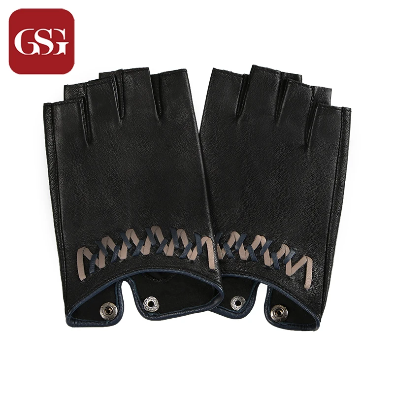 Женские плетеные перчатки из овечьей кожи без пальцев|leather gloves women|driving glovesfashion
