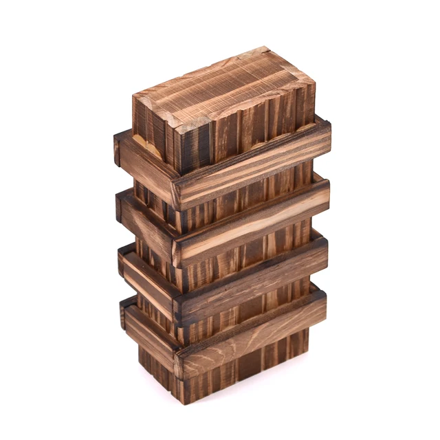 Vintage Wooden Puzzle Box with Secret Drawer Magic Tricks Mystery Box Magia Wooden Puzzle Toys Illusion Gimmick Props Gifts 4