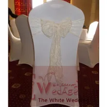 100 шт кружева стул пояса для свадьбы стул лук/Размер "* 108"/кружевные с кушаком Свадебные украшения