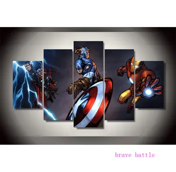 

The Avengers Captain America II 5 Pieces Canvas Painting Print Living Room Home Decor Modern Wall Art Oil Painting