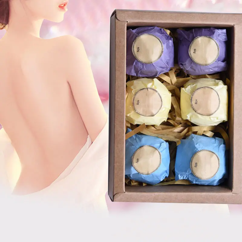 

60g*6 Lavender Essential Oil Bath Bombs Relaxing Body Scrub Moisture Bath Fizzer