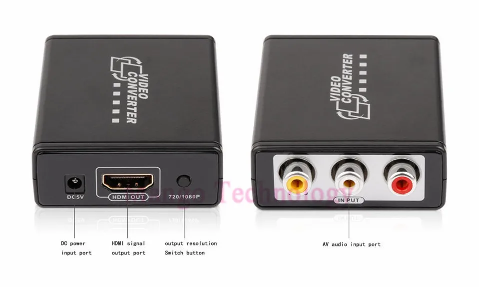 

New support 3D Mini AV Stereo Audio to HDMI video converter converts RCA to HDMI with scaler up to 720p or 1080p